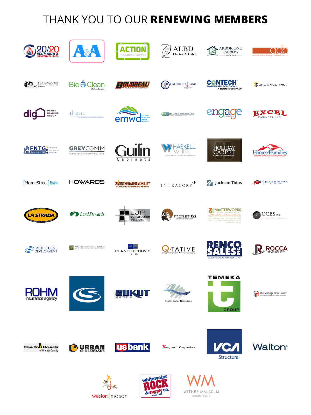 Thank you to our Renewing Members